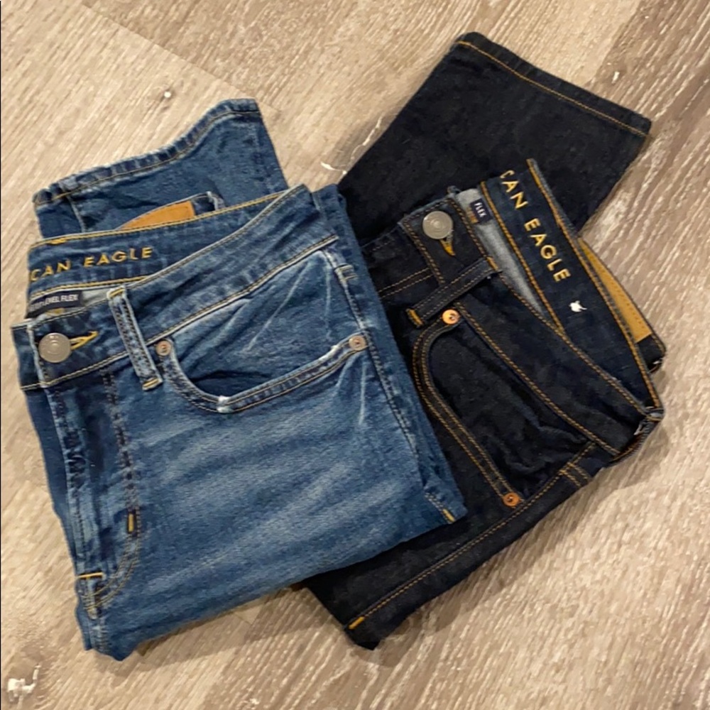 Two Pair of American Eagle Jeans 28x32